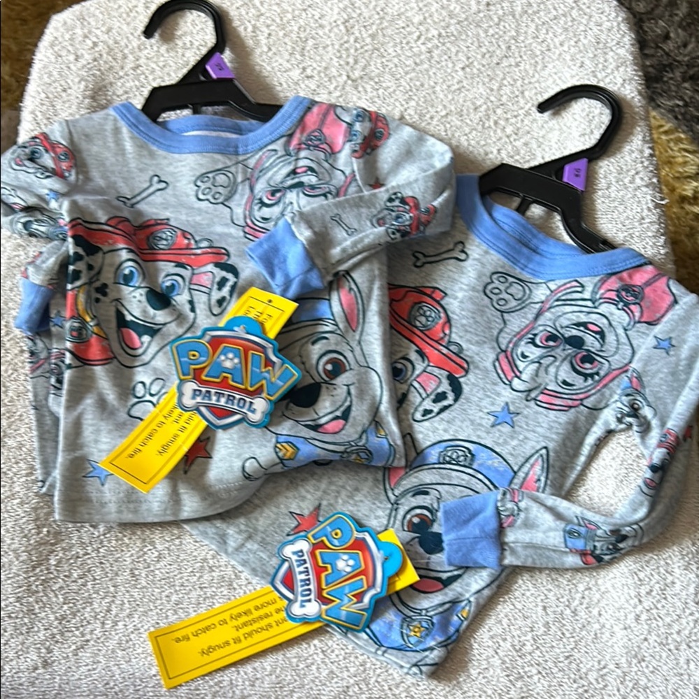 Paw Patrol Gray Pajama Set with Blue and Pink Accents